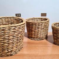 Set tre cestini vasi vimini