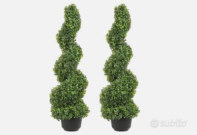2x ALBERO PIANTA ARTIFICIALE BOSSO A SPIRALE 90CM