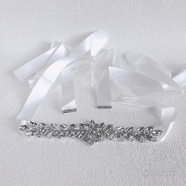 Cintura gioiello strass sposa bianco ghiaccio