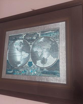 quadro con copia di  cartina geografica del 600