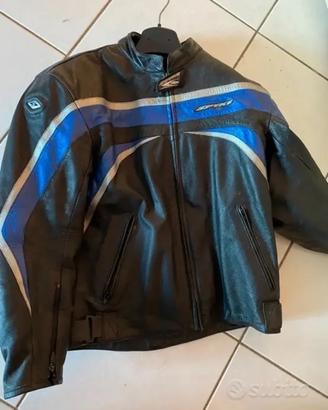 Giubotto  moto spyke in pelle con protezioni