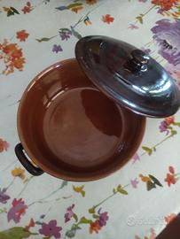 pentola in coccio con coperchio Vulcanea