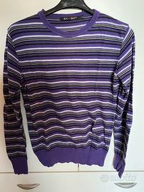Maglioncino uomo a righe viola taglia M Exibit