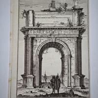 1751 Stampa antica Arco di Marmo Augusto  Susa To 