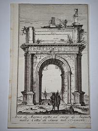 1751 Stampa antica Arco di Marmo Augusto  Susa To 