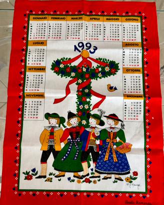 Canovaccio calendario vintage da collezione 1993