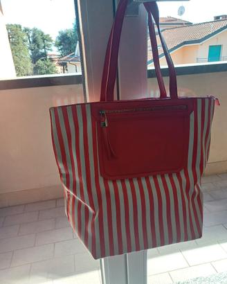 borsa carpisa usata una volta bianca e rossa 