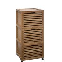 Mobile bagno bamboo 3 cassetti con ruote nuovo