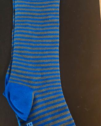 Calze uomo Blooker a righe blu/grigie