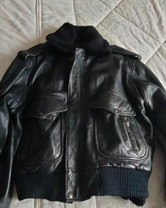 Giubbotto in pelle con pelliccia sfoderabile 