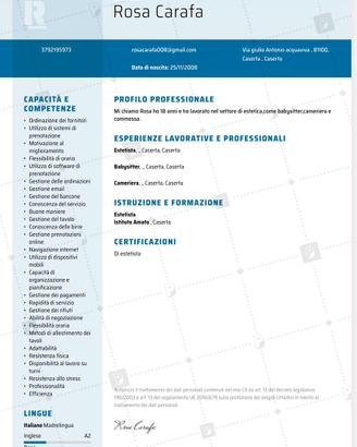 Estetista,barista,commessa,cameriera