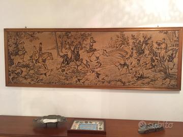 ARAZZO quadro battuta di caccia al cinghiale