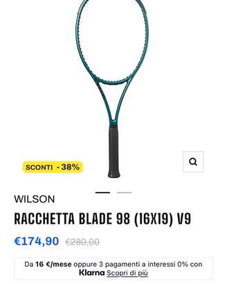 Racchetta Wilson Blade 98 16x19 nuova