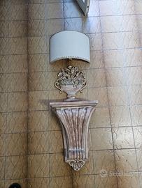 Applique lampada da parete e mensola in terracotta