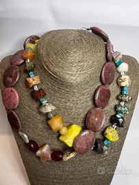 Lotto 2 Collane Artigianali in Pietre Dure Natural