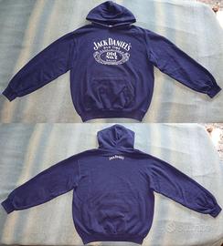 Felpa JACK DANIEL S size S blu cappuccio tascone Abbigliamento e Accessori In vendita a Torino