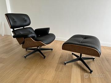 Poltrona+Pouf E. Lounge Chair CLASSIC Noce/Nero