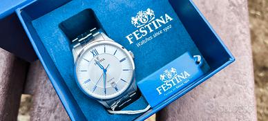 Orologio Festina da uomo al quarzo acciaio bianco