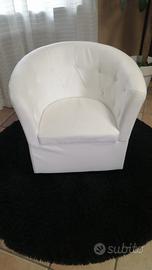 Poltrona ecopelle bianca