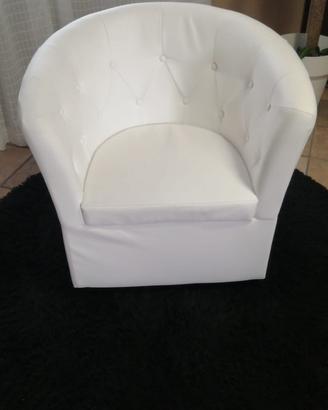 Poltrona ecopelle bianca