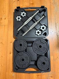 DOMYOS Kit manubri e bilanciere palestra 20kg