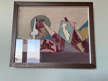 Quadro a tempera firmato Mastroianni in cornice
