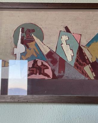 Quadro a tempera firmato Mastroianni in cornice