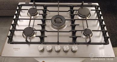 Piano cottura a gas Whirlpool PPH75GDF/IX–5 fuochi