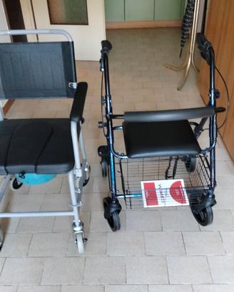 Deambulatore e comoda wc per anziani