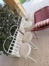 Set 8 Sedie in Ferro Battuto Vintage - Shabby Chic