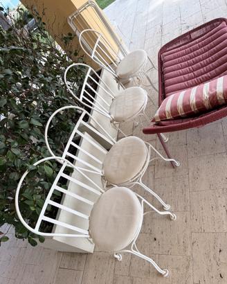 Set 8 Sedie in Ferro Battuto Vintage - Shabby Chic