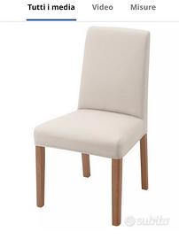 4 fodere bianche corte x sedie imbottite ikea