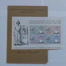 Foglio erinnofilo "140 anni moti risorgimentali.."