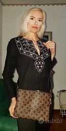 Enrico Coveri. Borsa borsetta  tracolla marrone 