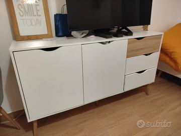 cassettiera + porta tv madia + 2 comodini