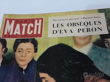 paris match originale 1952 morte Evita Peron