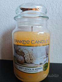 candela profumata yankee candle soft wool & amber