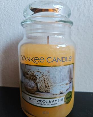 candela profumata yankee candle soft wool & amber