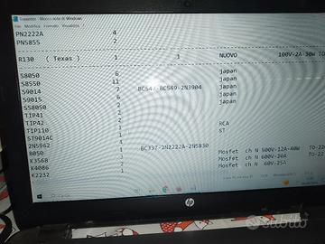 lotto di 212 transistor datati di recupero