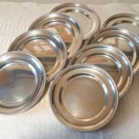 Set 8 piattini pane frutta dolce in argento 800