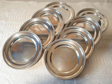 Set 8 piattini pane frutta dolce in argento 800