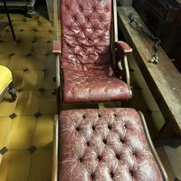 Poltrona marina con poggiapiedi vintage