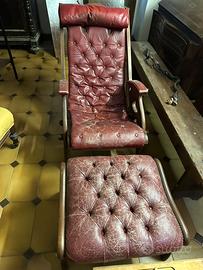 Poltrona marina con poggiapiedi vintage