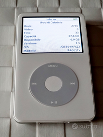 Apple ipod 30 giga con cavo usb e caricabatterie