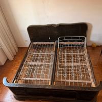 Letto Matrimoniale Vintage "A Barca" svizzero 50’