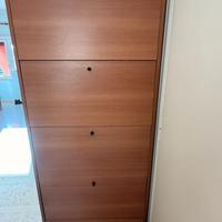 Scarpiera in legno slim con 5 ante
