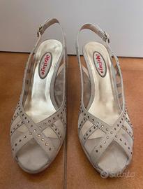 Sandalo tacco beige Melluso