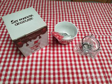 Set fonduta al cioccolato con coppetta in ceramica