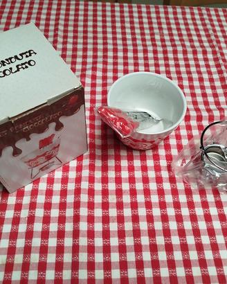 Set fonduta al cioccolato con coppetta in ceramica