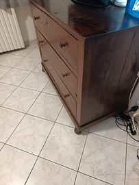 cassettiera arte povera specchio antico letto in o